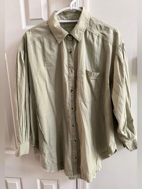 Free People We The Free Solid Happy Hour Poplin Button Down Shirt